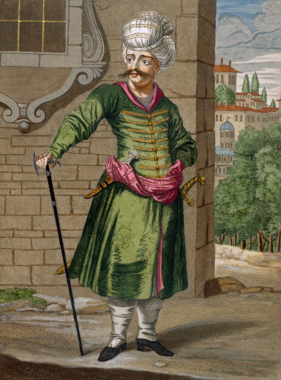 Perski, tablica 90 z „Kolekcja stu druków reprezentujących różne narody Lewantu” Charlesa de Ferriola, sztychowana przez Gerarda Scotina (1671-1716), 1707-08 autorstwa Jean Baptiste Vanmour