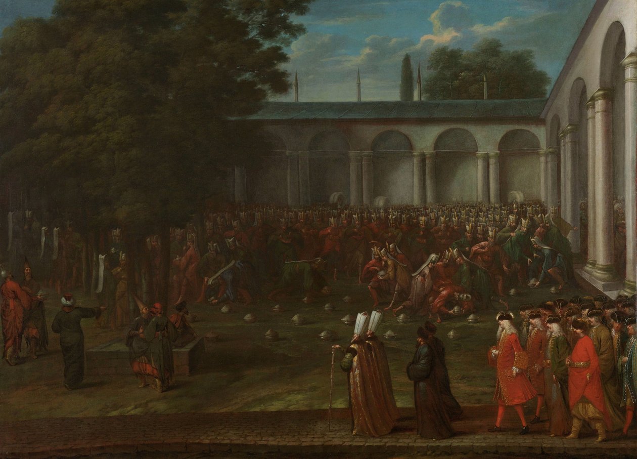 Cornelis Calkoen w drodze na audiencję u sułtana Ahmeda III Cornelis Calkoen w drodze na audiencję u sułtana Ahmeda III autorstwa Jean Baptiste Vanmour
