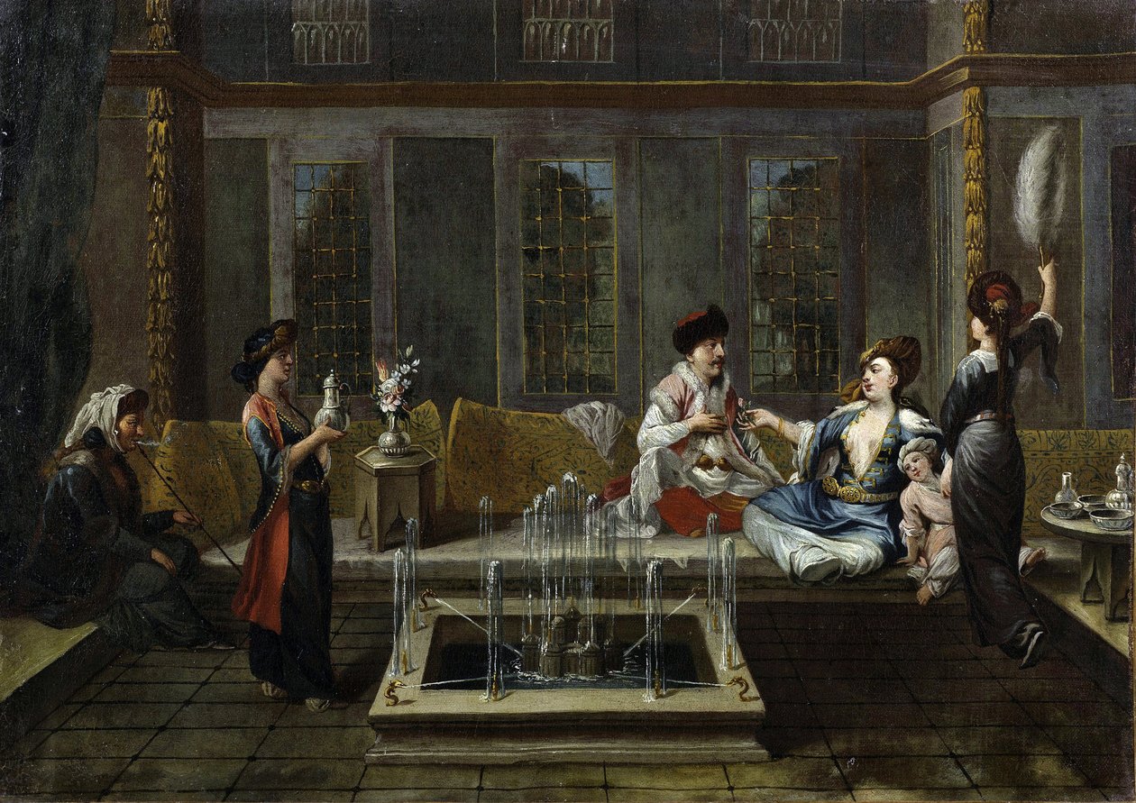 Rozmowa - Rozmowa Vanmoura (Van Mour), Jean-Baptiste autorstwa Jean Baptiste Vanmour
