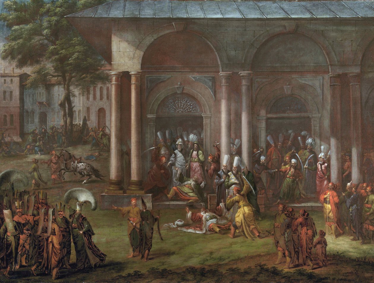 Egzekucja Patrony Halil autorstwa Jean Baptiste Vanmour