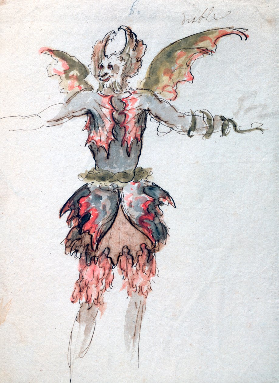 "Diabeł", c1680 autorstwa Jean Berain, Jean Baptiste Lully