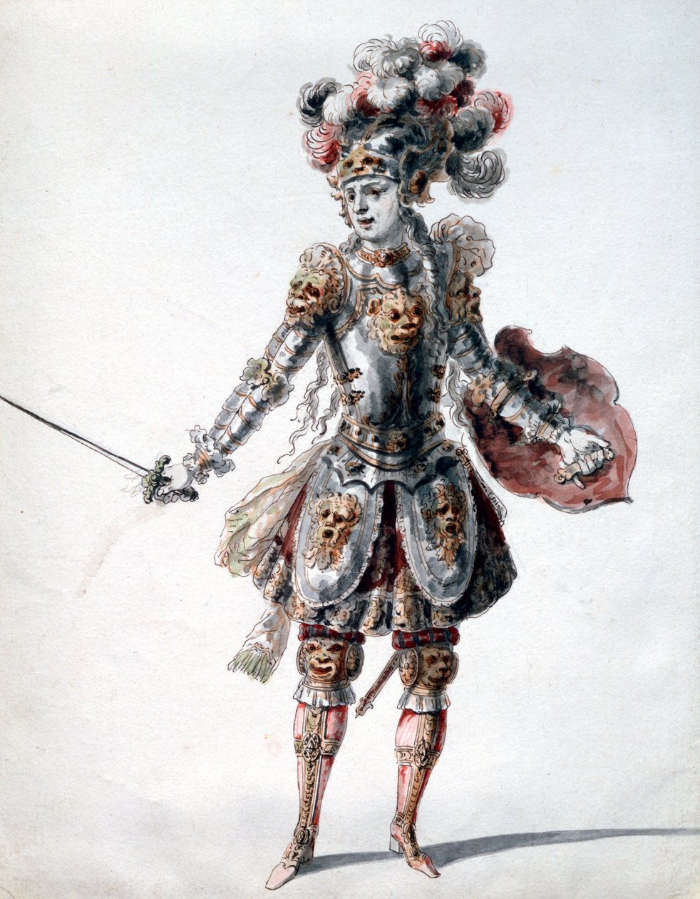 „Zaczarowany Rycerz”, c1685 autorstwa Jean Berain, Jean Baptiste Lully