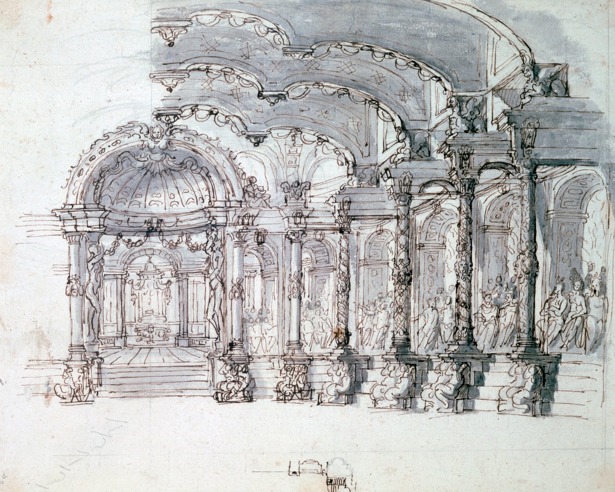 Scenografia do opery „Prozerpina”, ok. 1680 autorstwa Jean Berain, Jean Baptiste Lully
