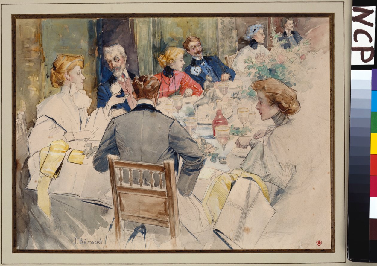 Elegancka kolacja autorstwa Jean Beraud