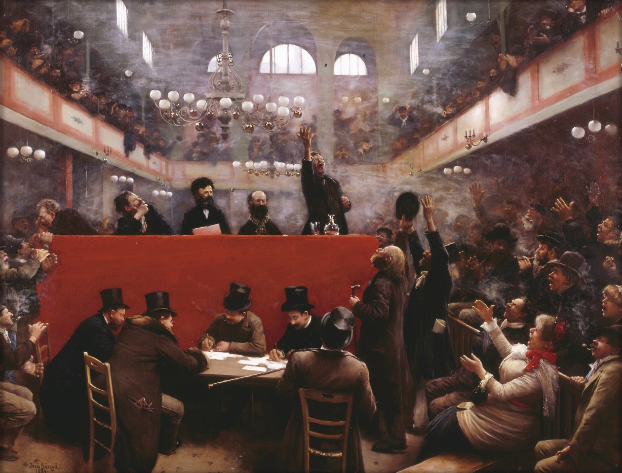 W sali konferencyjnej w Graffard Spotkanie w sali konferencyjnej w Graffard, 1884 r. autorstwa Jean Beraud
