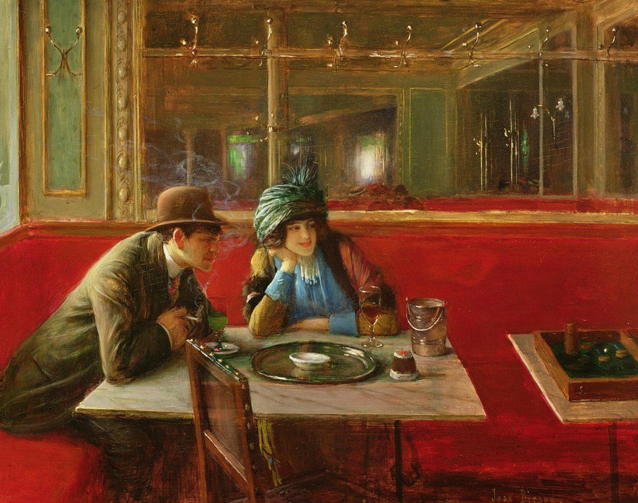 W kawiarni. autorstwa Jean Beraud