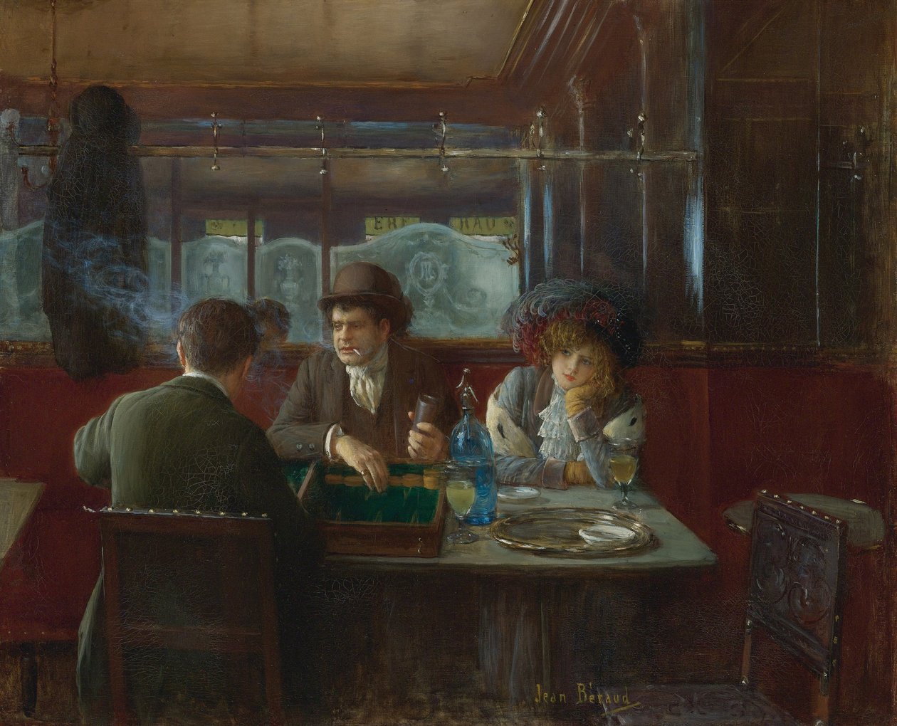 Tryktrak w kawiarni autorstwa Beraud, Jean autorstwa Jean Beraud