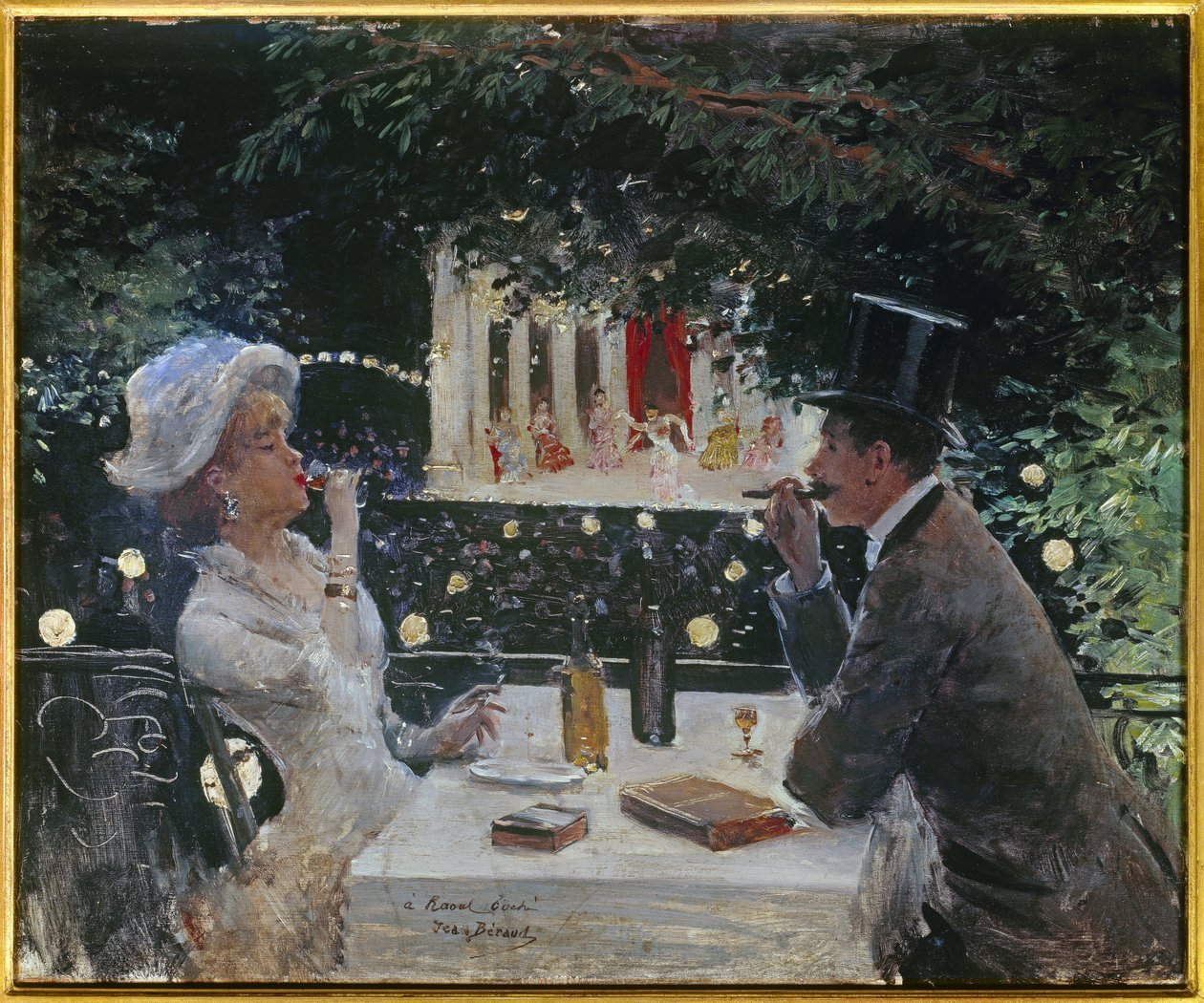 Kolacja u Ambasadorów. Obraz Jeana Berauda (1849-1935), XX wiek. Olej na drewnie. Wymiary: 0,37 x 0,45m. Paryż, Musee Carnavalet. autorstwa Jean Beraud