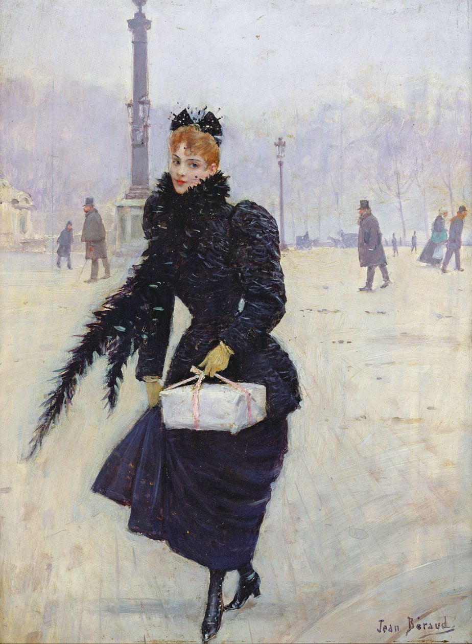 Paryżanka na Place de la Concorde, ok. 1890 autorstwa Jean Beraud