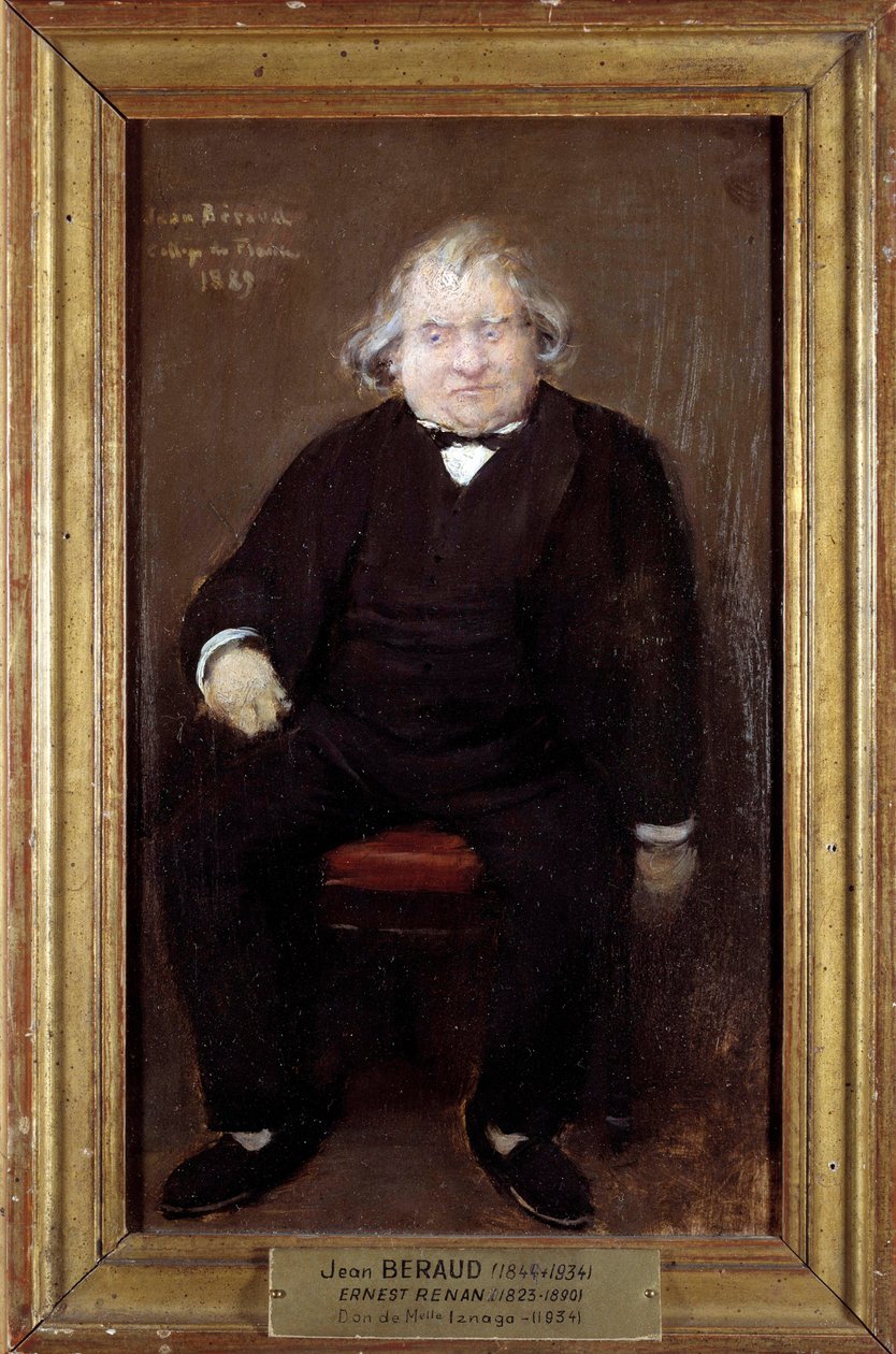 Portret Ernesta Renana (1823-1892), francuskiego filozofa Malarstwo Jean Beraud (1849-1935) 1889 Nd. 0,27 x 0,16 m Paryż, Musee Carnavalet autorstwa Jean Beraud