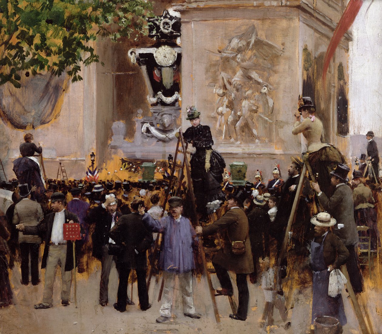 Pogrzeb Victora Hugo (1802-85) pod Łukiem Triumfalnym, 1885 autorstwa Jean Beraud