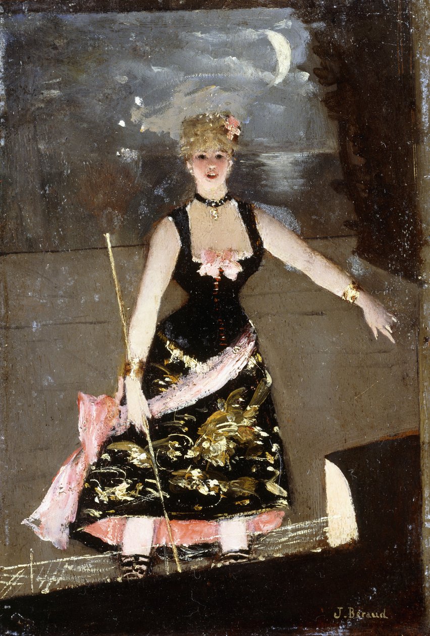 Śpiewak z sali muzycznej, autorstwa Jean Beraud