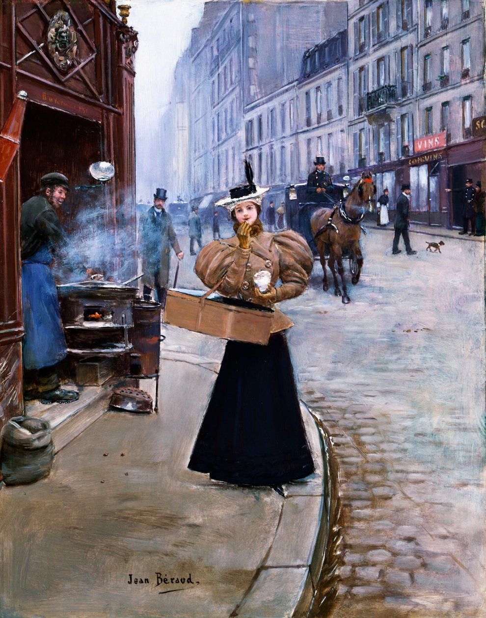 Sprzedawca pieczonych kasztanów autorstwa Jean Beraud
