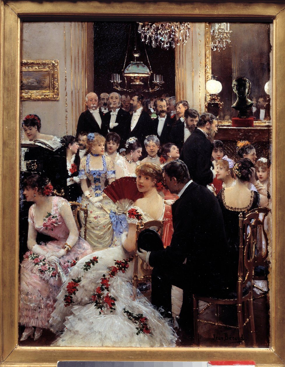 Wieczór. Obraz Jeana Berauda (1849-1936). Ciemny. 0,35x0,27m. Paryż, Musee Carnavalet - Wieczór. Olej na drewnie 0,35 x 0,27 m. Paryż, Musee Carnavalet. autorstwa Jean Beraud