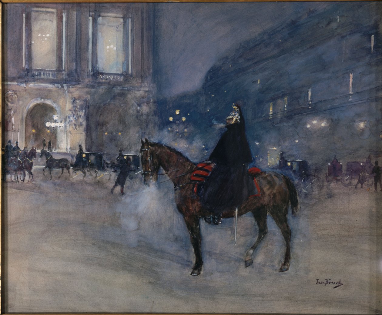 Fasada opery w uroczysty wieczór autorstwa Jean Beraud