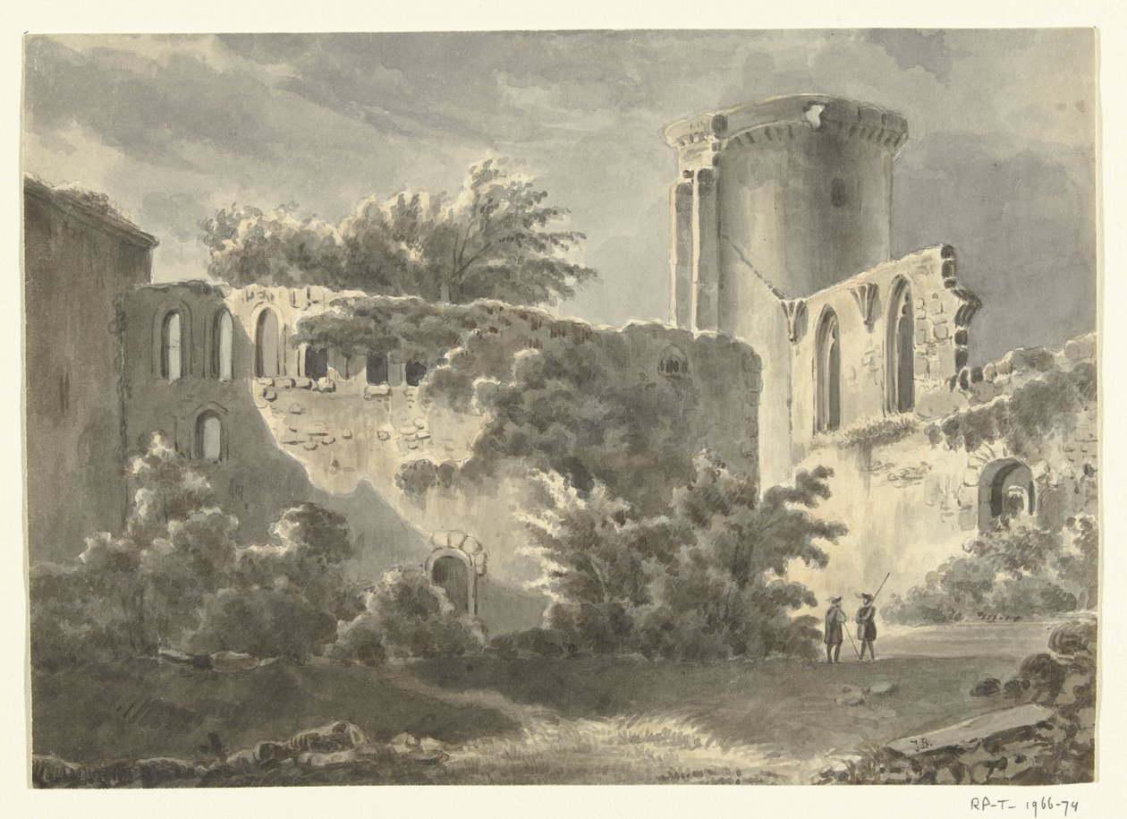 Widok na dziedziniec Château de Botwel autorstwa Jean Bernard