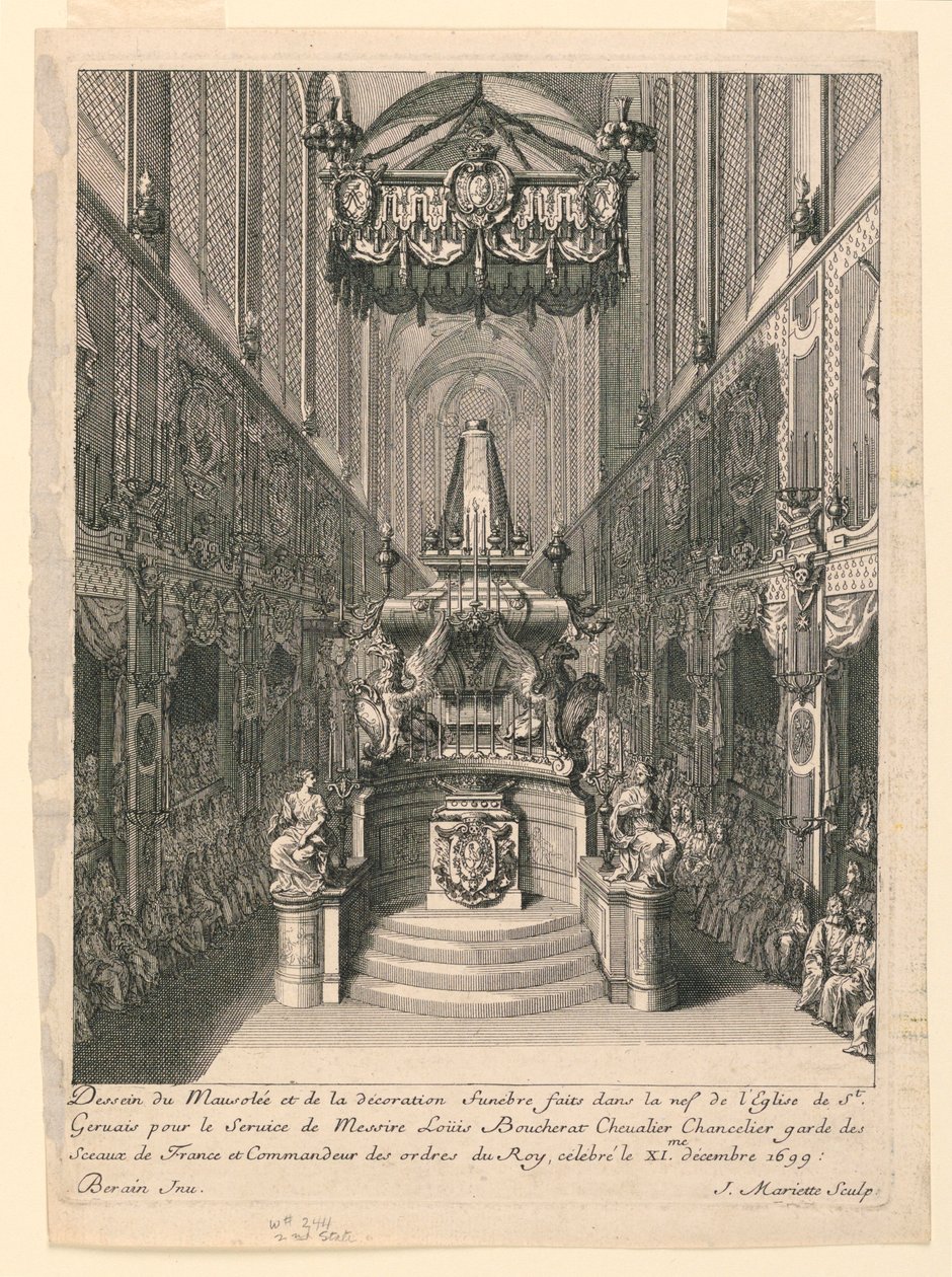 Katafalk Louisa Boucherata, Drugie Państwo, St. Gervais, Paryż autorstwa Jean Bérain, the Elder