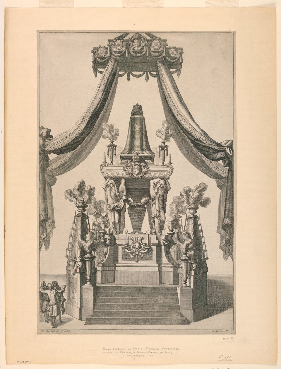 Katafalk Marii Teresy z Austrii, Notre Dame, Paryż autorstwa Jean Bérain, the Elder