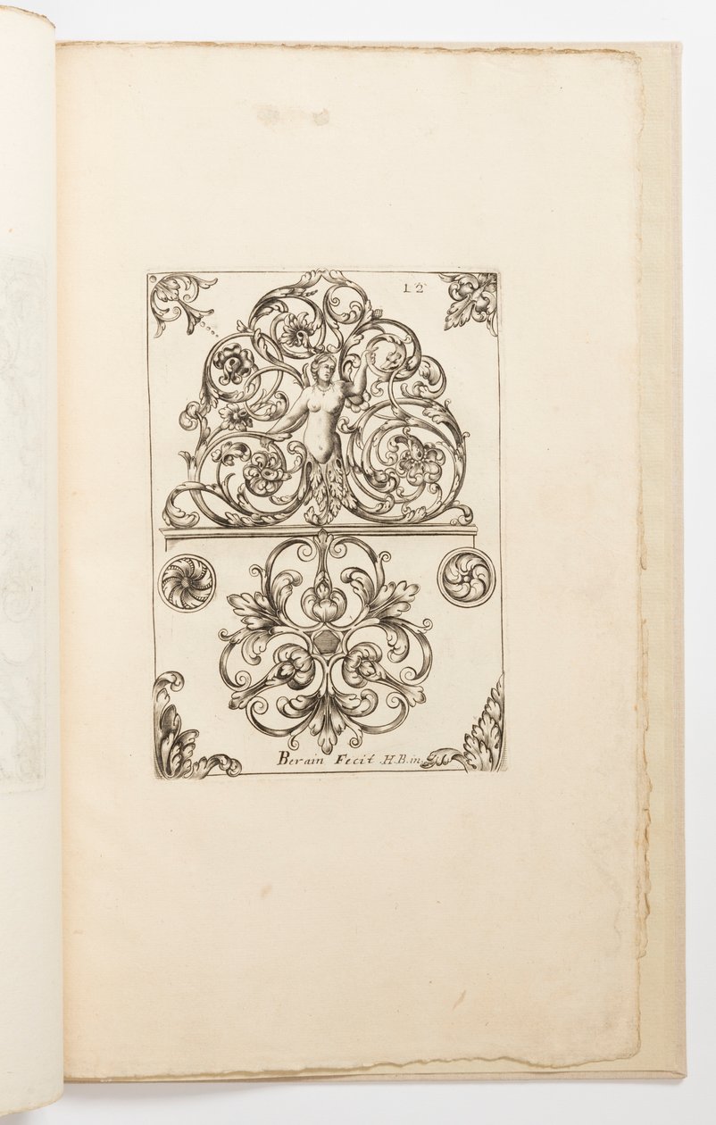 Tabliczka 12, z Diverses pièces de serruriers (Różne wzory dla ślusarzy) autorstwa Jean Bérain the Elder