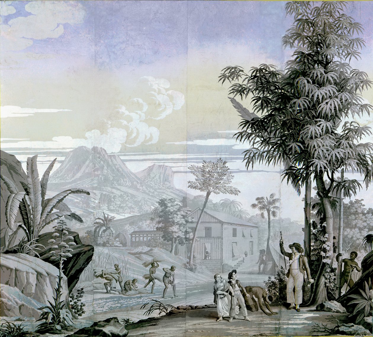 Wychodząc na spacer, ilustracja z „Paul et Virginie” Henri Bernardina de Saint-Pierre (1737-1814) 1823 autorstwa Jean Broc