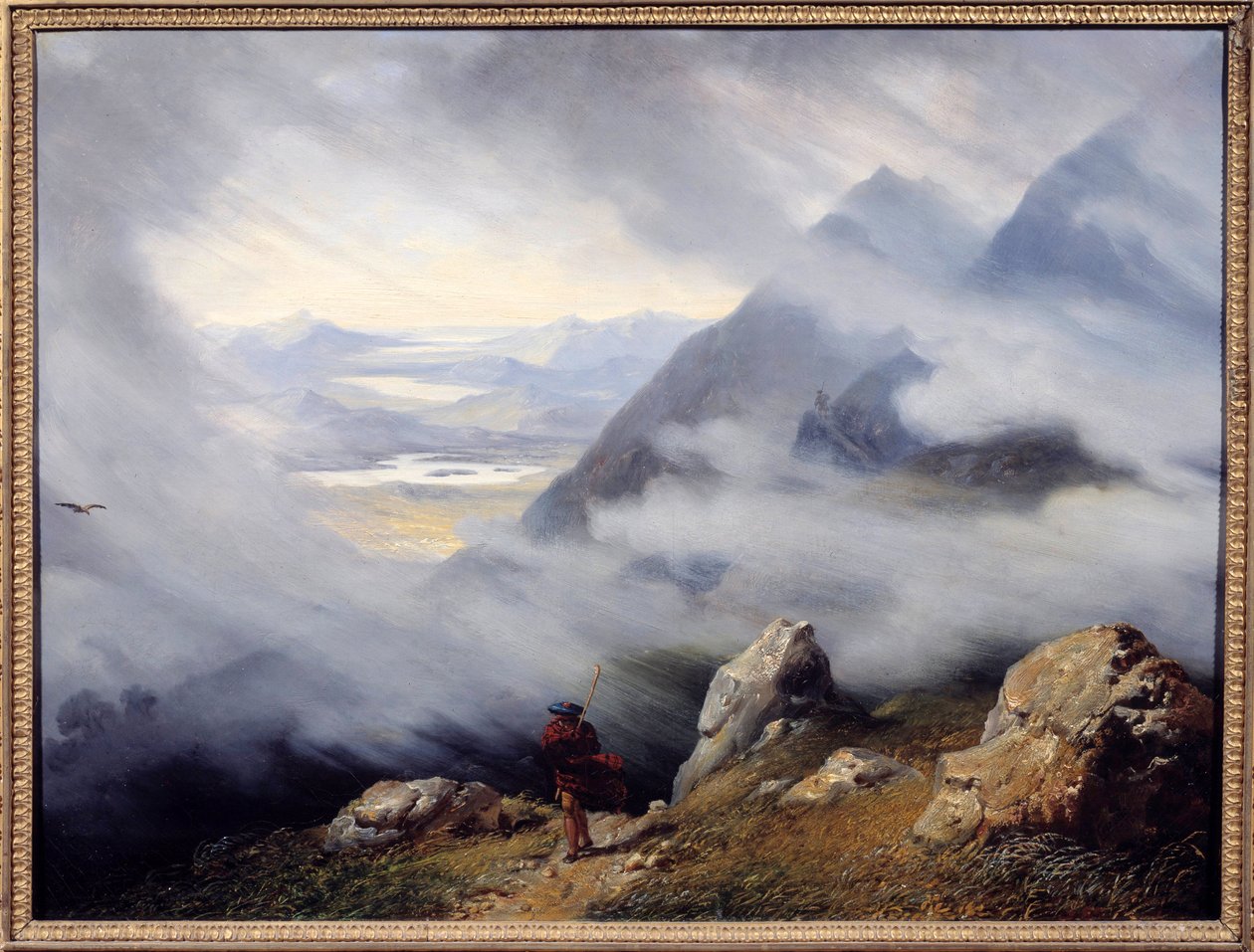Krajobraz Szkocji Malarstwo Jean Bruno Gassies (1786-1832) 1826 Nd. 0,6x0,79 m Autun, Musee Rolin - szkocki krajobraz. Obraz Jeana Bruno Gassiesa (1786-1832) autorstwa Jean Bruno Gassies
