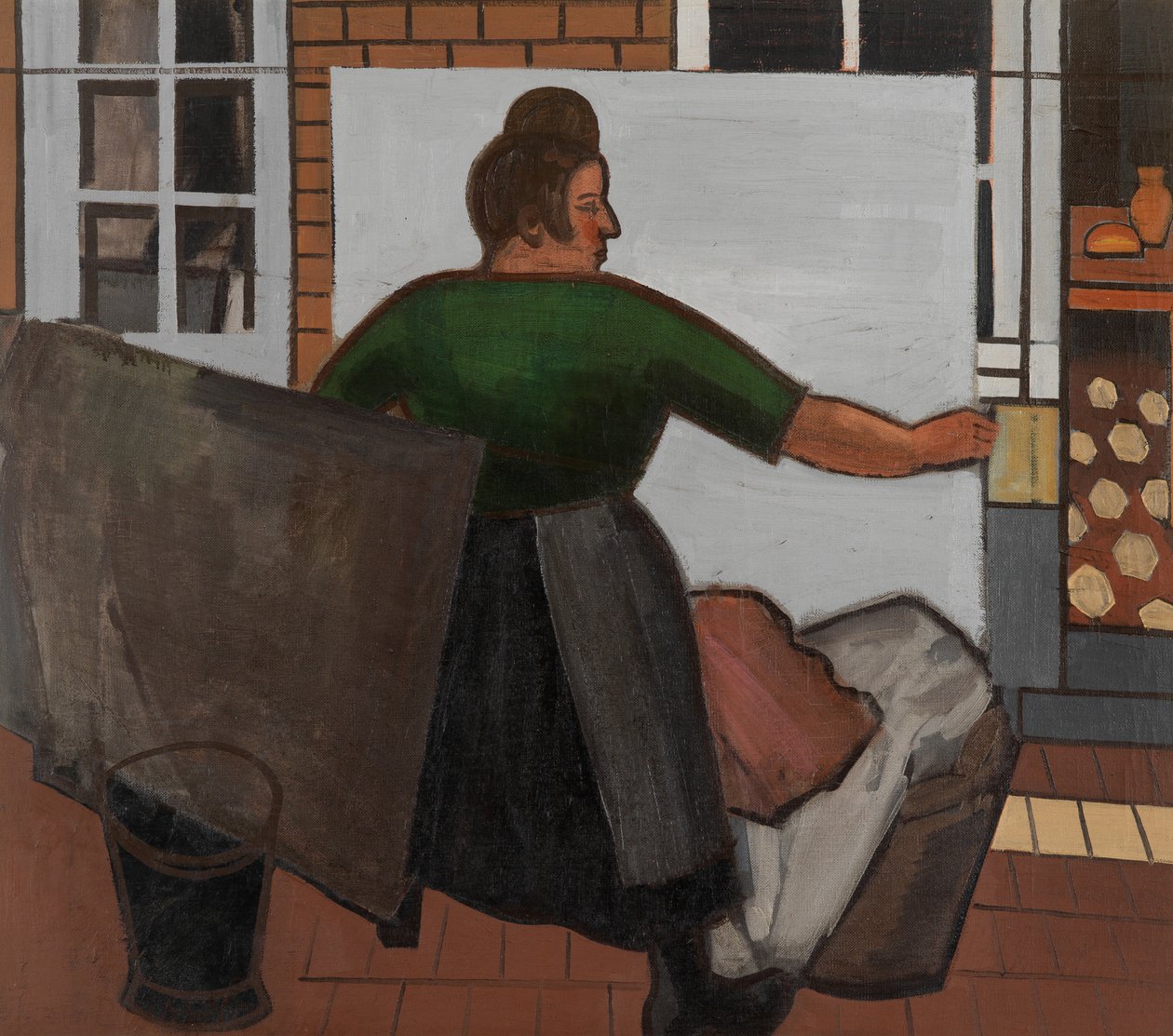 Praczka (olej na płótnie) autorstwa Jean Brusselmans