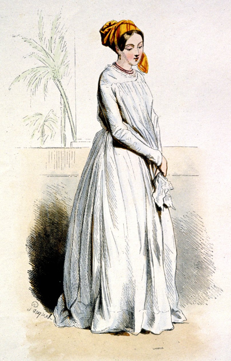 Cayennen kreolinainen, n. 1850 (kaiverrus)puola autorstwa Jean Charles (1800 79) Pauquet