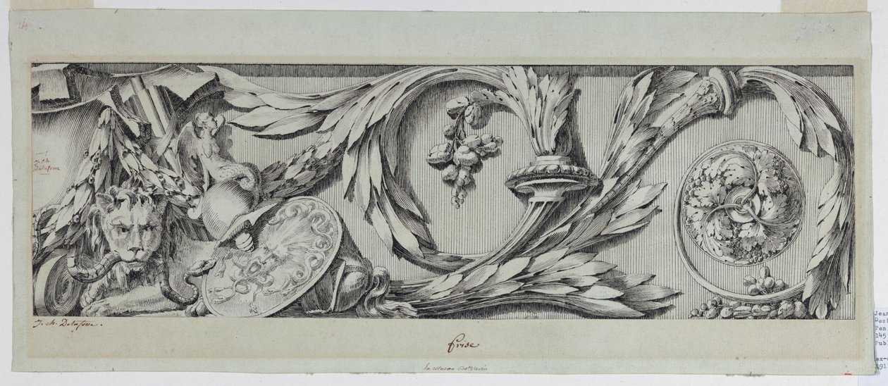Rysunek, Fryz z Rinceau, 1775-80 autorstwa Jean Charles Delafosse
