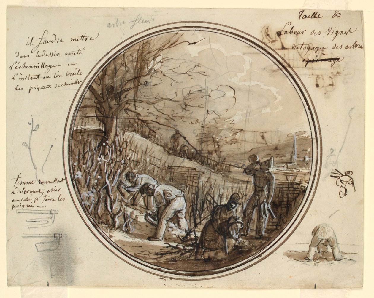 Projekt malowanej porcelany, cięcie i obróbka w winnicy autorstwa Jean Charles Develly