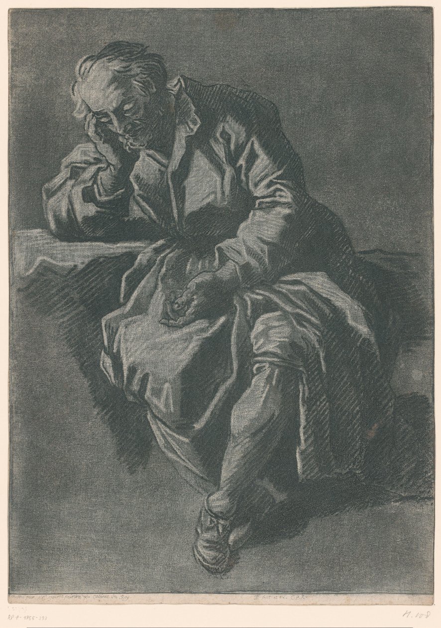 siedzący mężczyzna autorstwa Jean Charles François