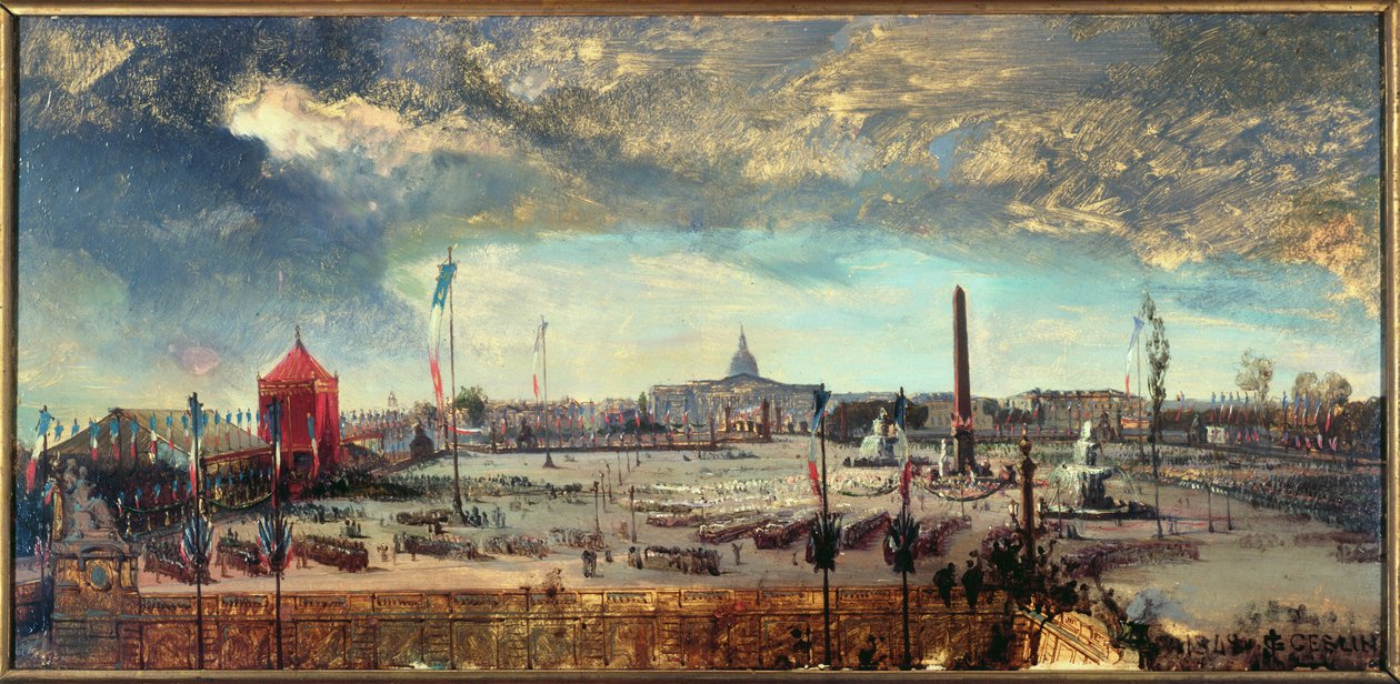 Ogłoszenie konstytucji, Place de la Concorde, 12 listopada autorstwa Jean Charles Geslin