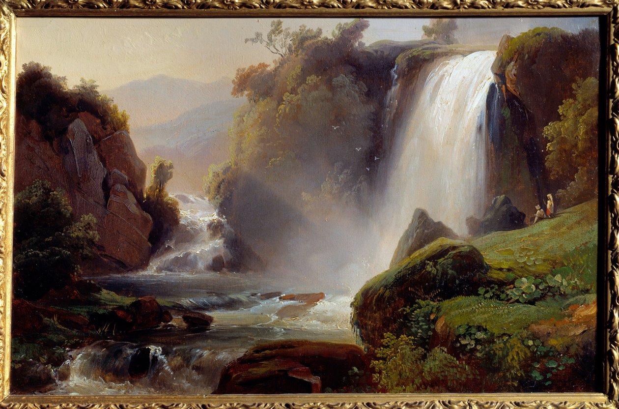 Cascades a Tivoli Malarstwo Jean Charles Remond (1795-1875) 1840. Słońce 0,34x0,22 m Rouen, musee des Beaux Arts autorstwa Jean Charles Joseph Rémond