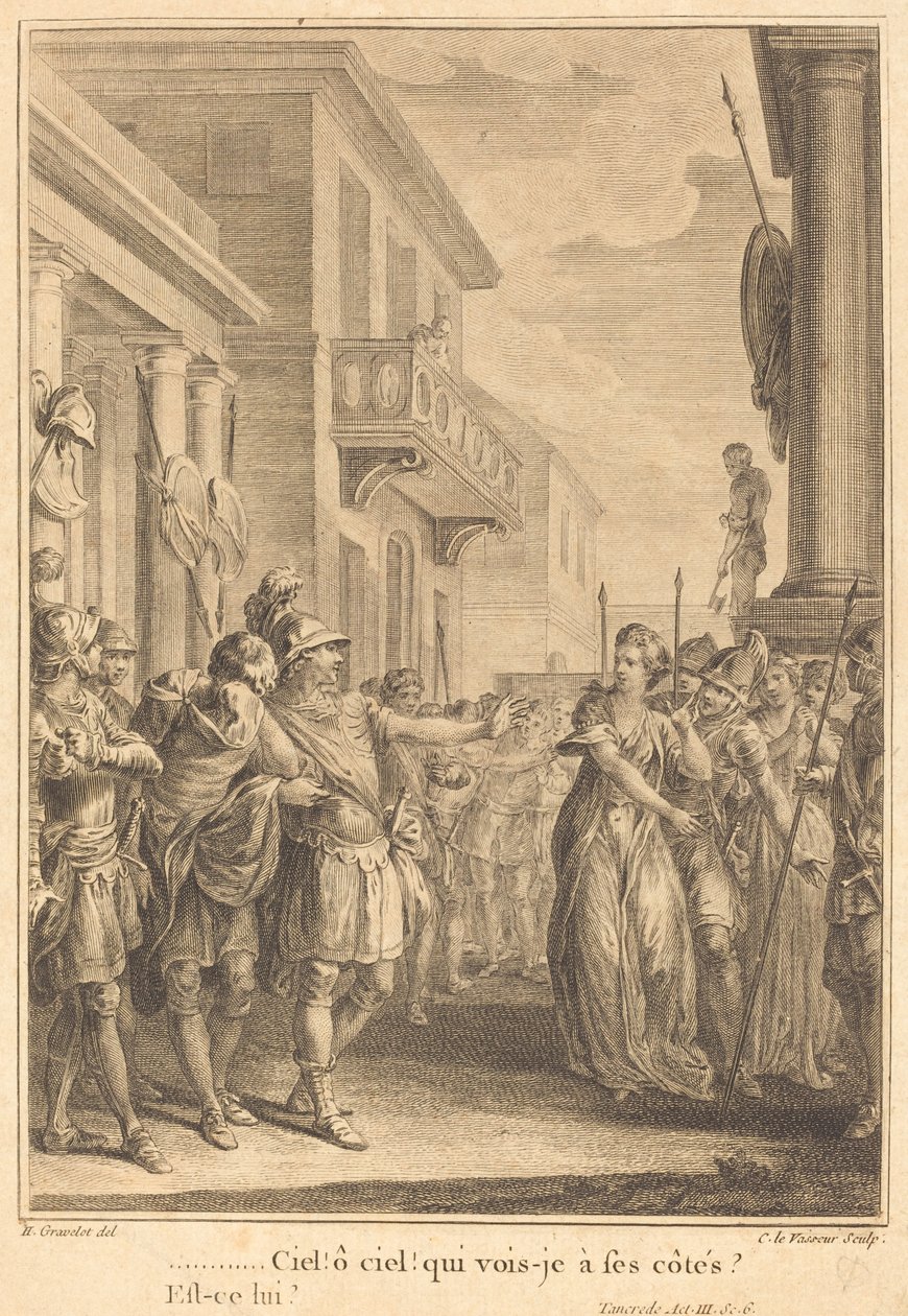 Niebo! o niebo! kogo widzę u jego boku? autorstwa Jean Charles Levasseur after Hubert François Gravelot