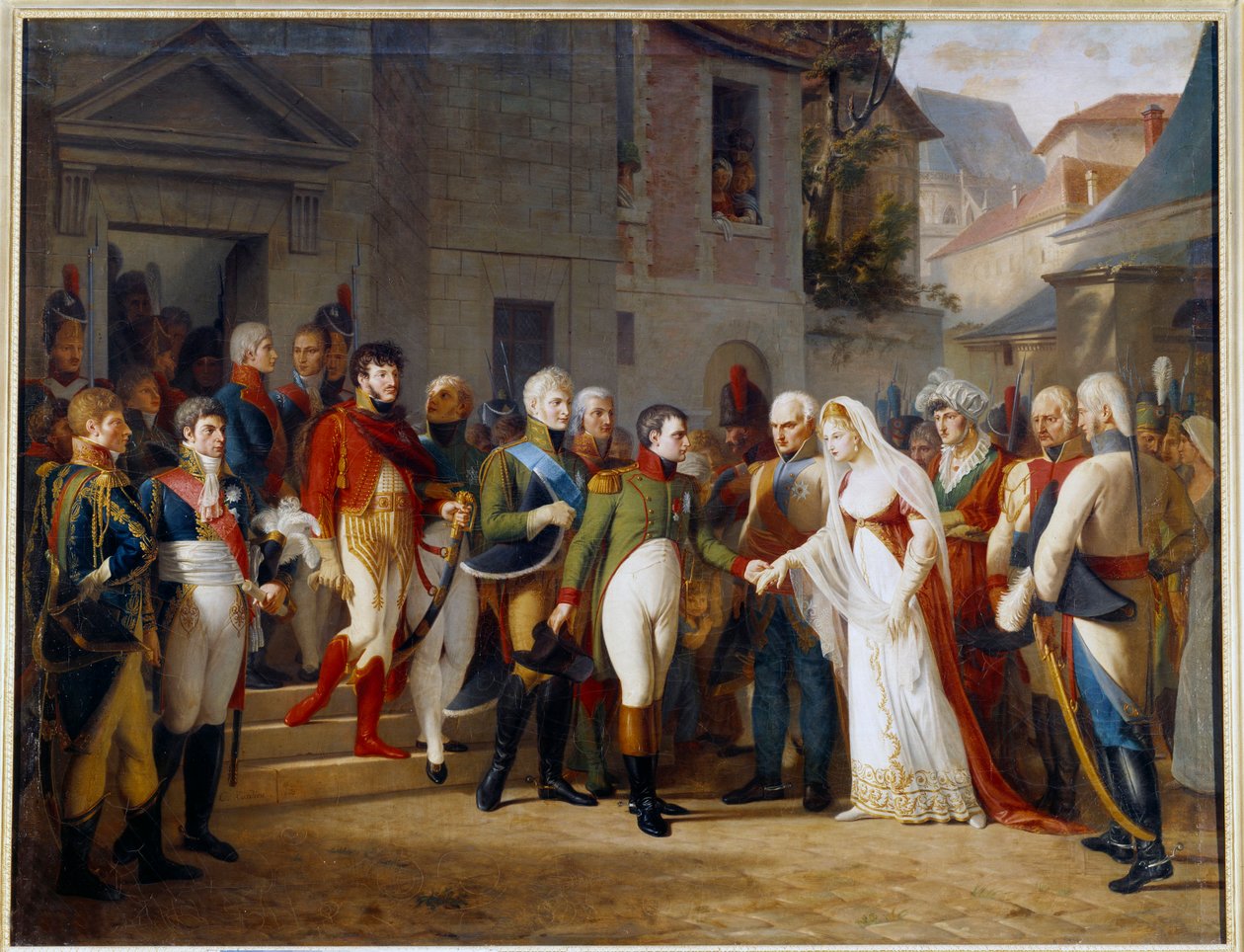 Napoleon I (1769-1821) przyjął królową Ludwikę Pruską (1776 - 1810) w Tilsit (Tilsitt) 6 lipca autorstwa Jean Charles Tardieu