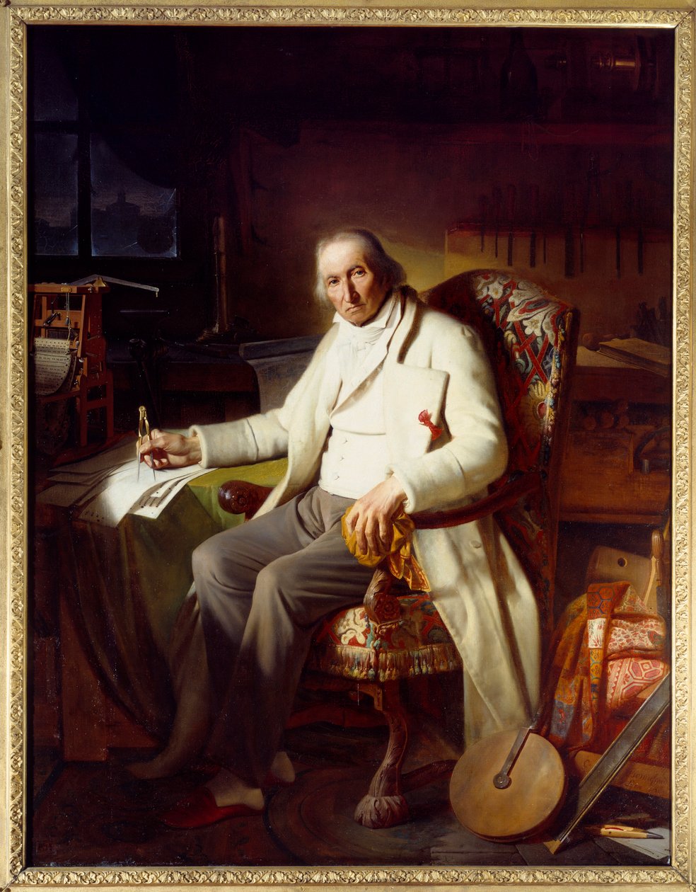 Portret Josepha Marie Jacquard (1751-1834) wynalazcy maszyny tkackiej. Obraz Claude