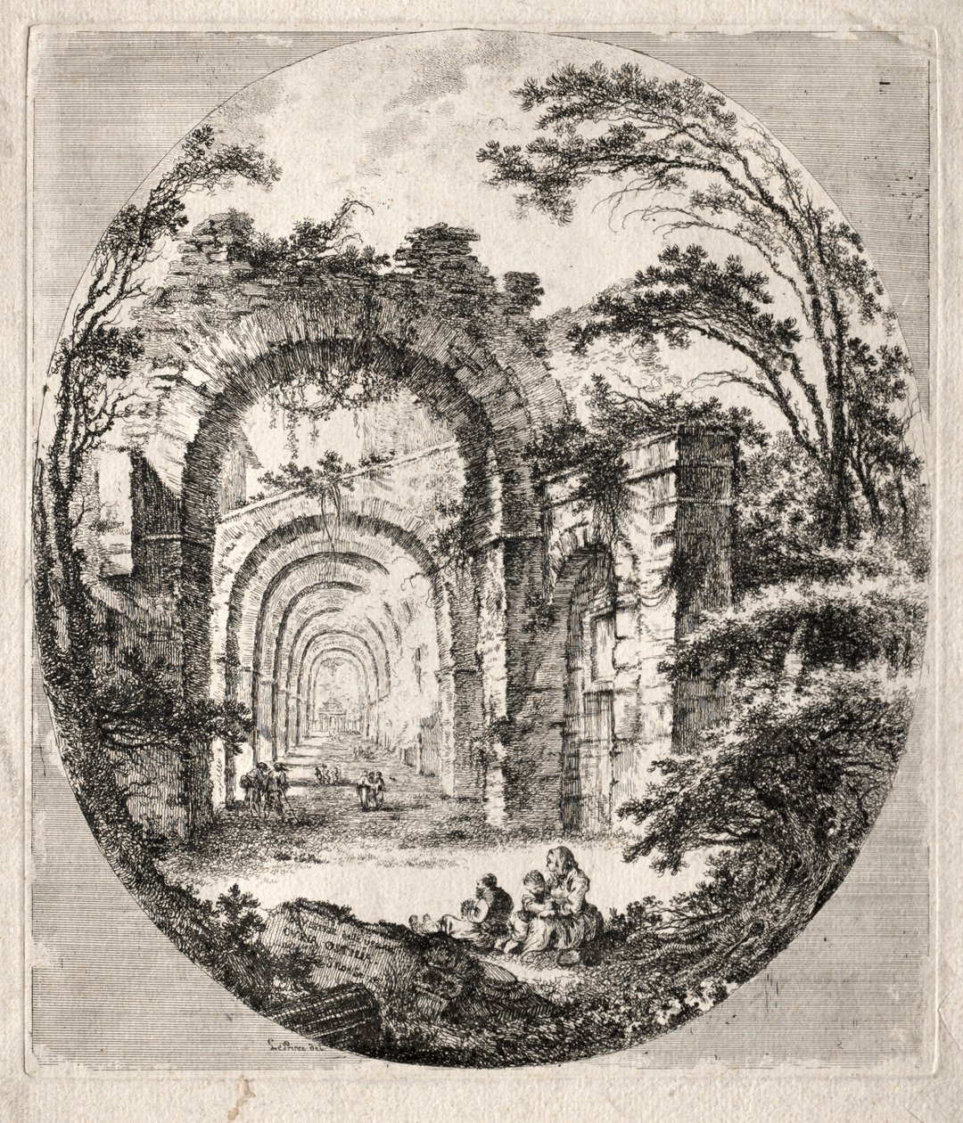 Starożytne ruiny, 1756. autorstwa Jean Claude Richard de Saint Non
