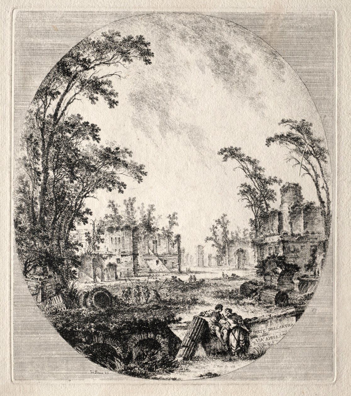 Część Drogi Appijskiej, 1756. autorstwa Jean Claude Richard de Saint Non
