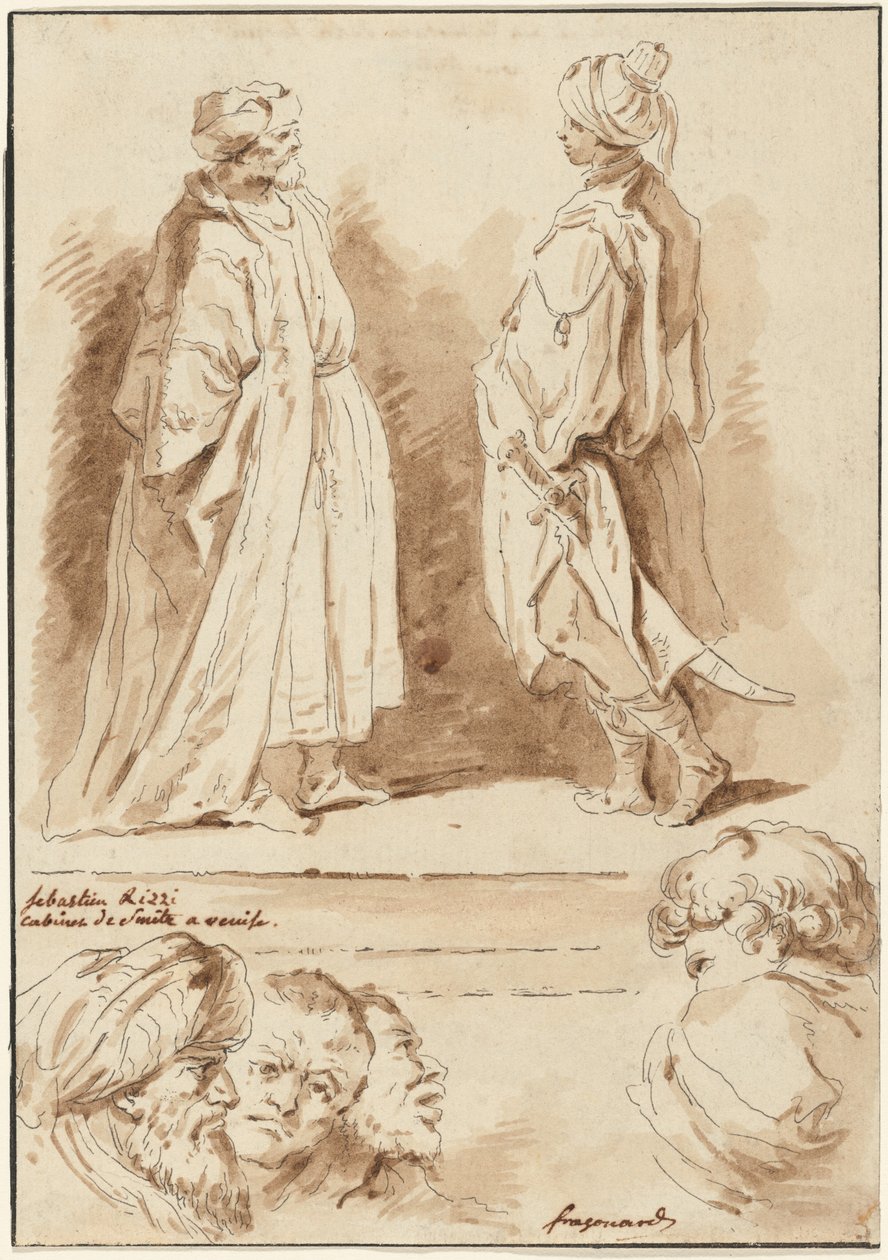 Szczegóły z „Adoracji Trzech Króli” i „Basenu w Bethesdzie” autorstwa Jean Claude Richard de Saint Non after Jean Honoré Fragonard after Sebastiano Ricci
