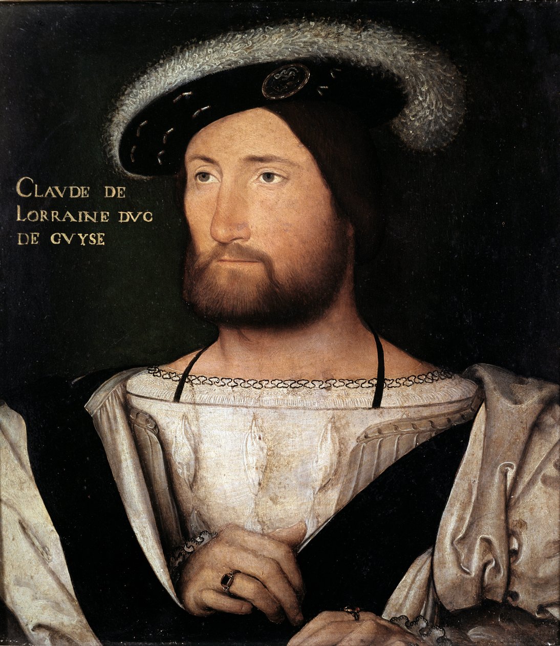 Portret Claude de Lorraine, księcia Guise, obraz Jeana Cloueta, przechowywany w Galerii Palatyńskiej w Pałacu Pitti, Florencja - Sztuka renesansu: Portret Claude de Lorraine, księcia Guise (1496-1550). Obraz Jeana Cloueta (1475-1541), olej na Wo autorstwa Jean Clouet