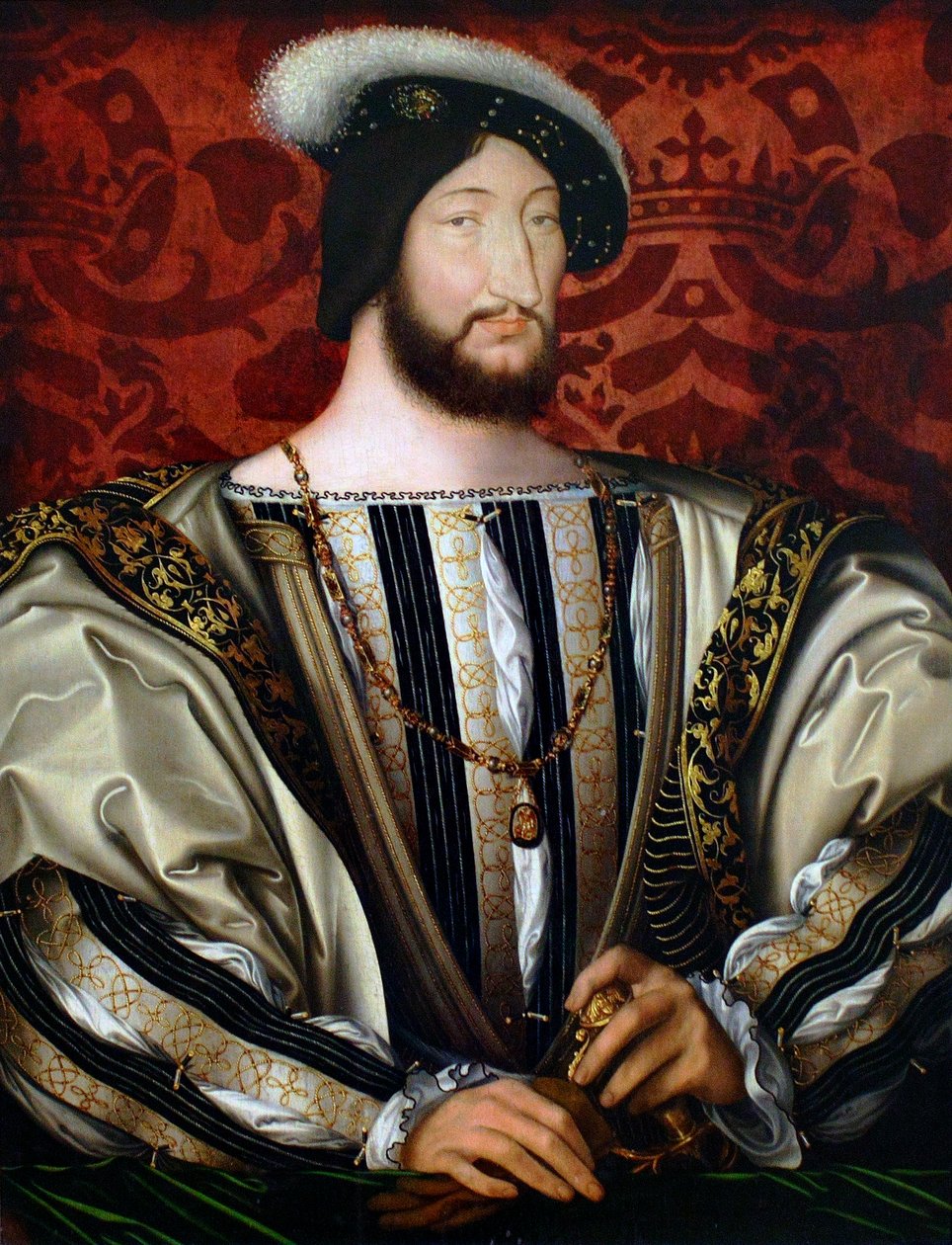 Portret Franciszka I 1494-1547, króla Francji, księcia Bretanii, hrabiego Prowansji, ok. 1530 autorstwa Jean Clouet