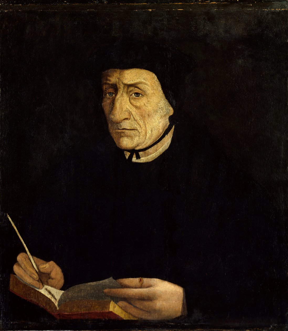 Portret Guillaume Bude (Budee) (Budaeus) (1467-1540), francuski humanista. Obraz Jeana Cloueta (1485 - 1541) Ec. Ks. (wys./szer. 0,34 x 0,31). Wersal. Muzeum Zamkowe. autorstwa Jean Clouet