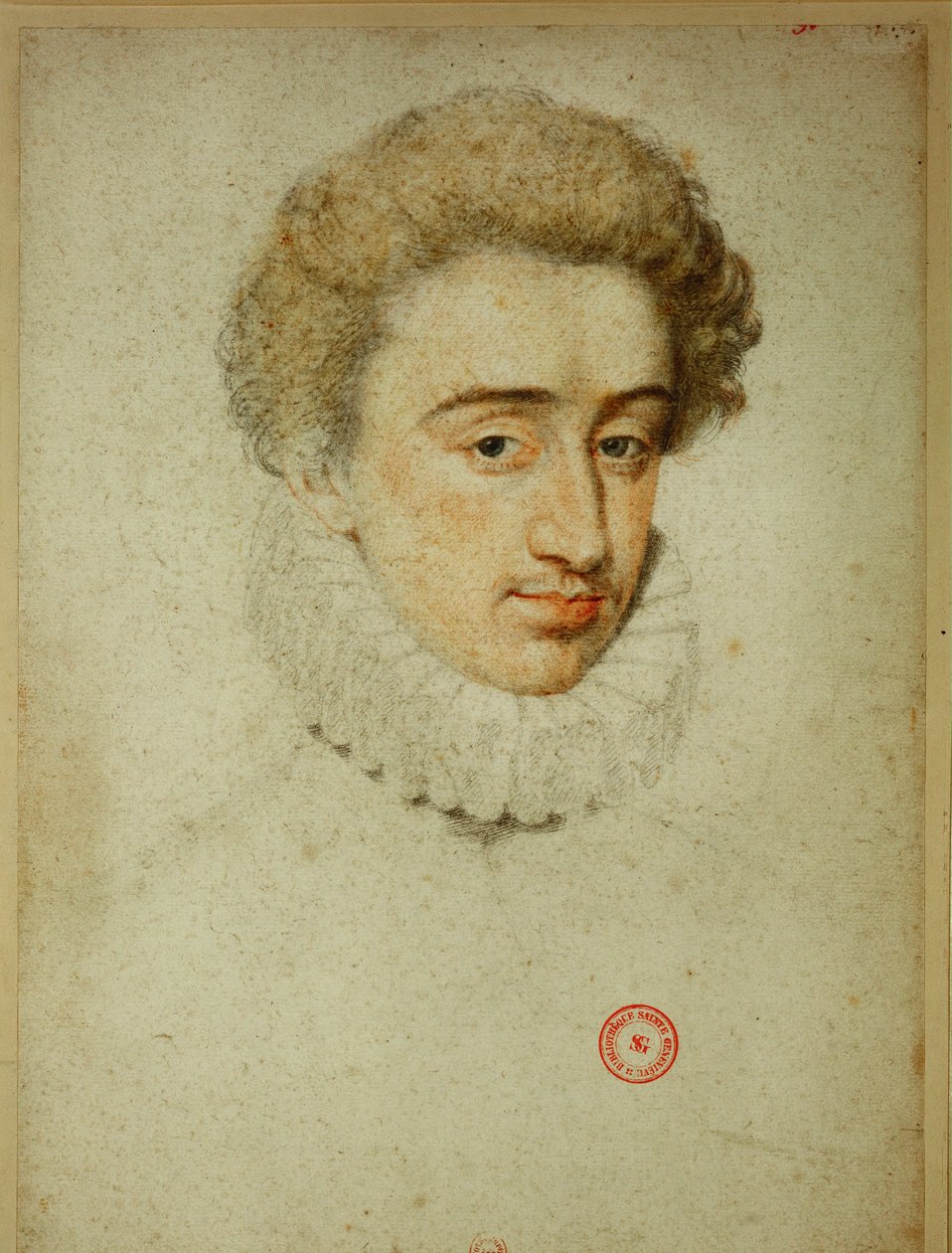 Przyszły król Francji Henryk IV w czasie ślubu z Małgorzatą de Valois... (kredka na papierze) autorstwa Jean Clouet