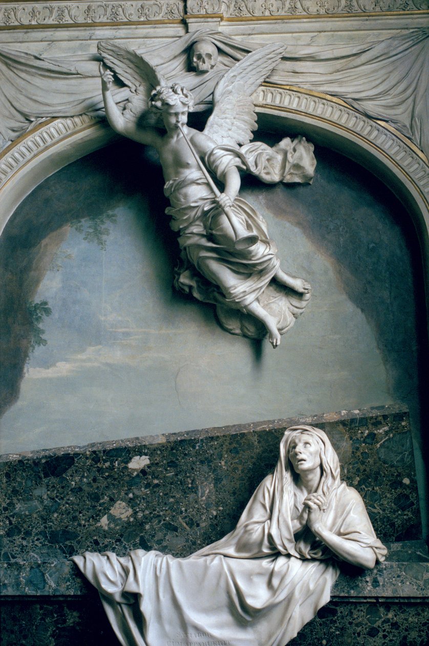 Grób Julienne Le Be, wg rysunków Charlesa Le Bruna (1619-90), ok. 1668-90 (marmur i sztukaterie) autorstwa Jean Collignon
