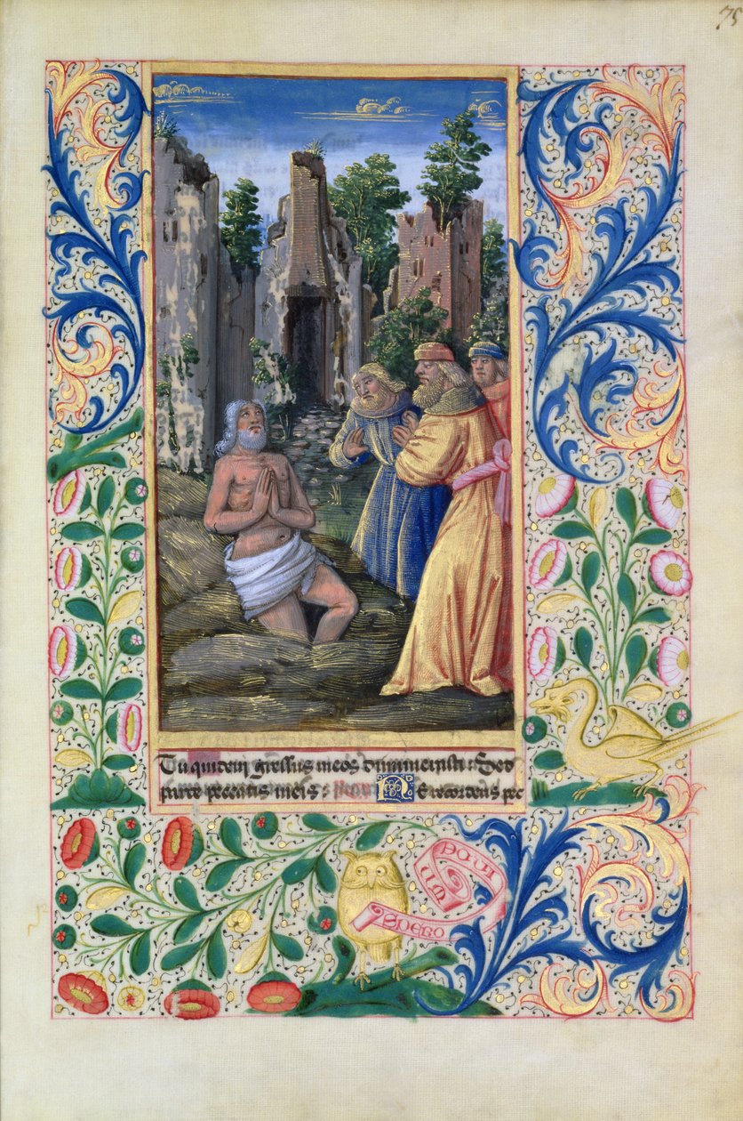 Pani Lat. Q.v.I.126 scena chrztu, z Godzin Ludwika dOrleans, 1469 autorstwa Jean Colombe