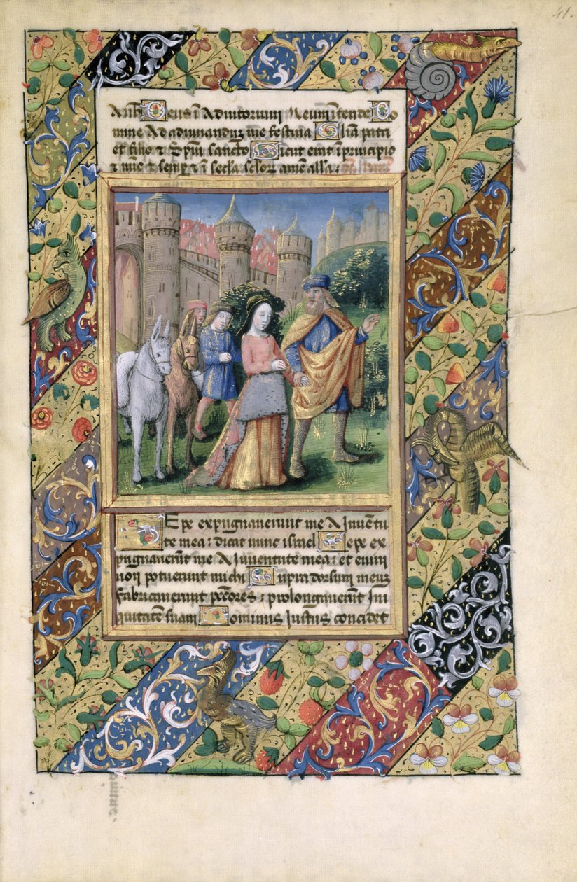 Pani Lat. Q.v.I.126 Scena z „Godzin Ludwika Orleańskiego”, 1469 autorstwa Jean Colombe