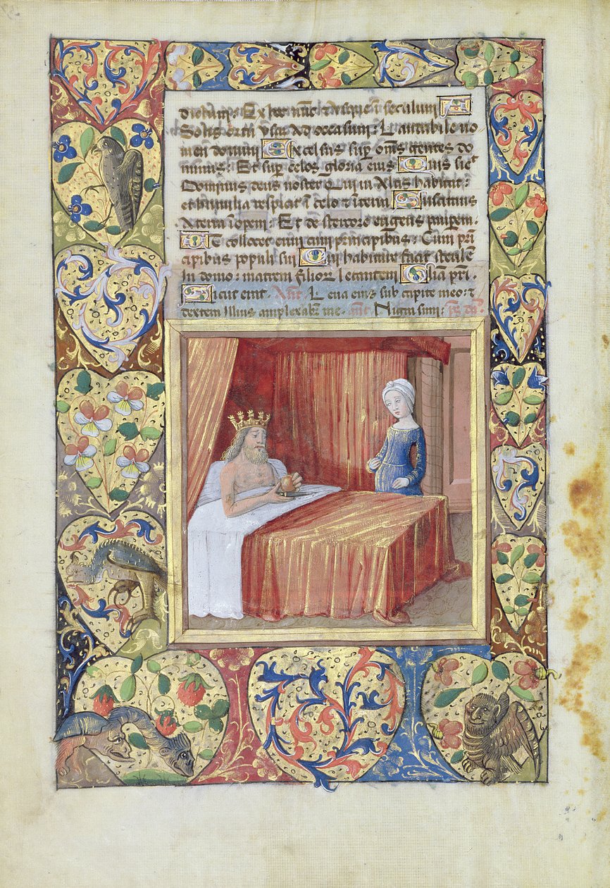 Pani Lat. Q.v.I.126 f.37v Król leżący w łóżku, z 