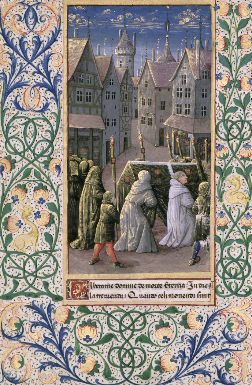Pani Lat. Q.v.I.126 f.79v Procesja pogrzebowa, z 