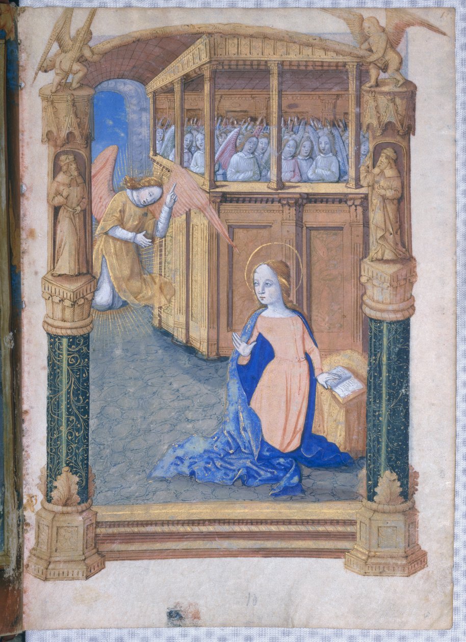 Pani Lat. Q.v.I.126 fol.12v Zwiastowanie, z „Księgi godzin Ludwika d