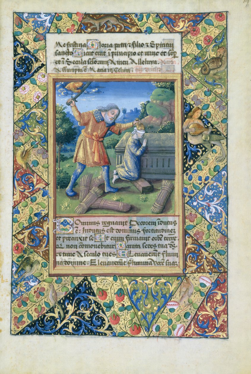 Pani Lat. Q.v.I.126 fol.19 Ofiara Izaaka, Księga Godzin Ludwika Orleańskiego, 1490 autorstwa Jean Colombe