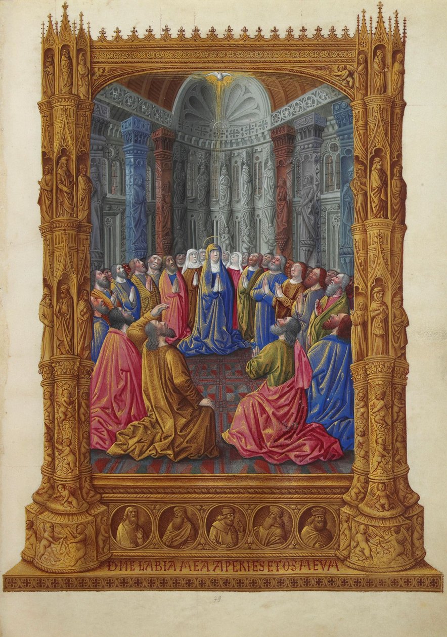 Très Riches Heures du Duc de Berry — Pięćdziesiątnica autorstwa Jean Colombe